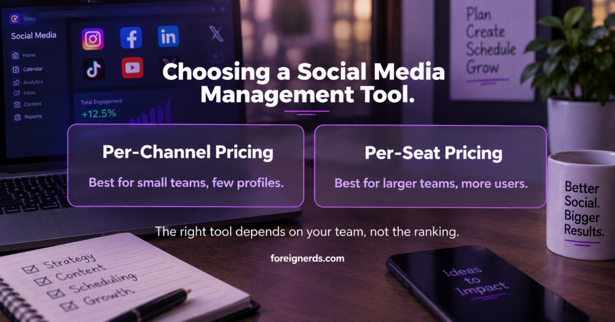 Social media management tool pricing comparison: per-channel versus per-seat