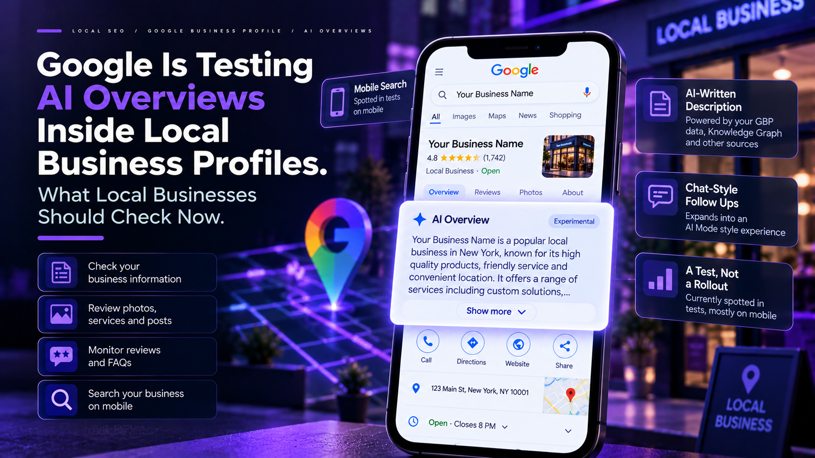 Google Tests AI Overviews in Local Business Profiles
